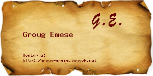 Groug Emese névjegykártya